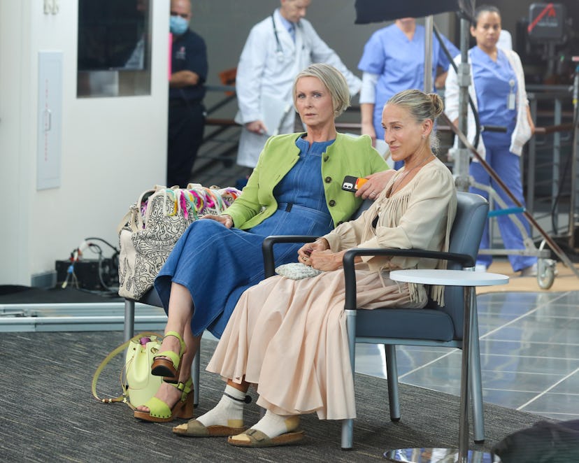 One of the paparazzi shots of And Just Like That include Cynthia Nixon and Sarah Jessica Parker seen…