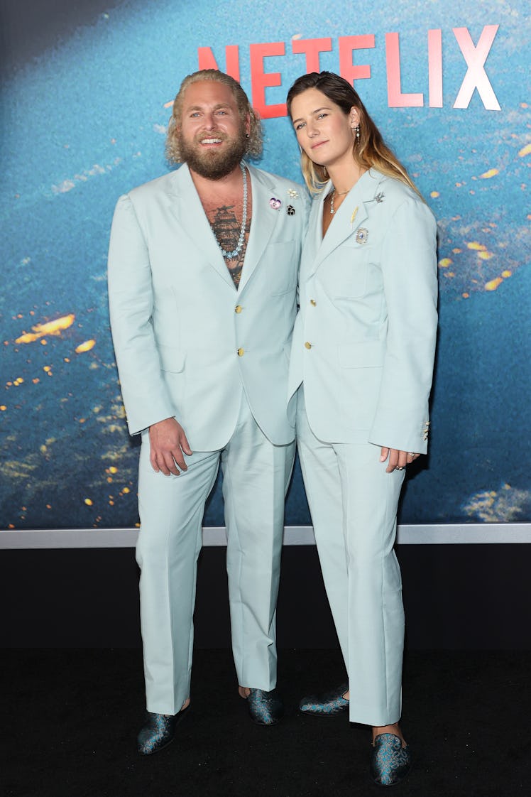 Jonah Hill and Sarah Brady attend the world premiere of Netflix's "Don't Look Up"