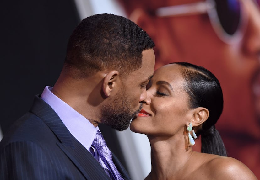 HOLLYWOOD, CA - FEBRUARY 24: Actors Will Smith and Jada Pinkett Smith arrive at the Los Angeles Wor…