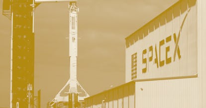 CAPE CANAVERAL, FLORIDA - NOVEMBER 09: The SpaceX Falcon 9 rocket and Crew Dragon capsule on launch...