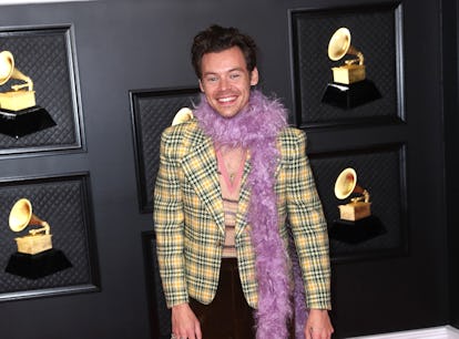 Los Angeles, CA - March 14:
Harry Styles on the red carpet at the 63rd Annual Grammy Awards, at the...