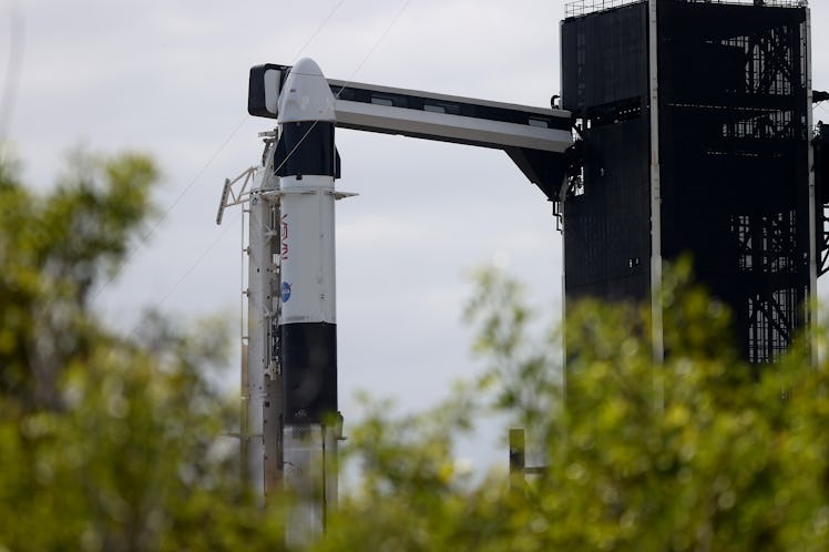 CAPE CANAVERAL, FLORIDA - NOVEMBER 09:  The SpaceX Falcon 9 rocket and Crew Dragon capsule on launch...