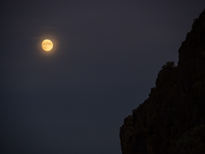 Boise, ID, USA - August 1, 2020: August full moon also known as Sturgeon Moon rising over Boise foot...