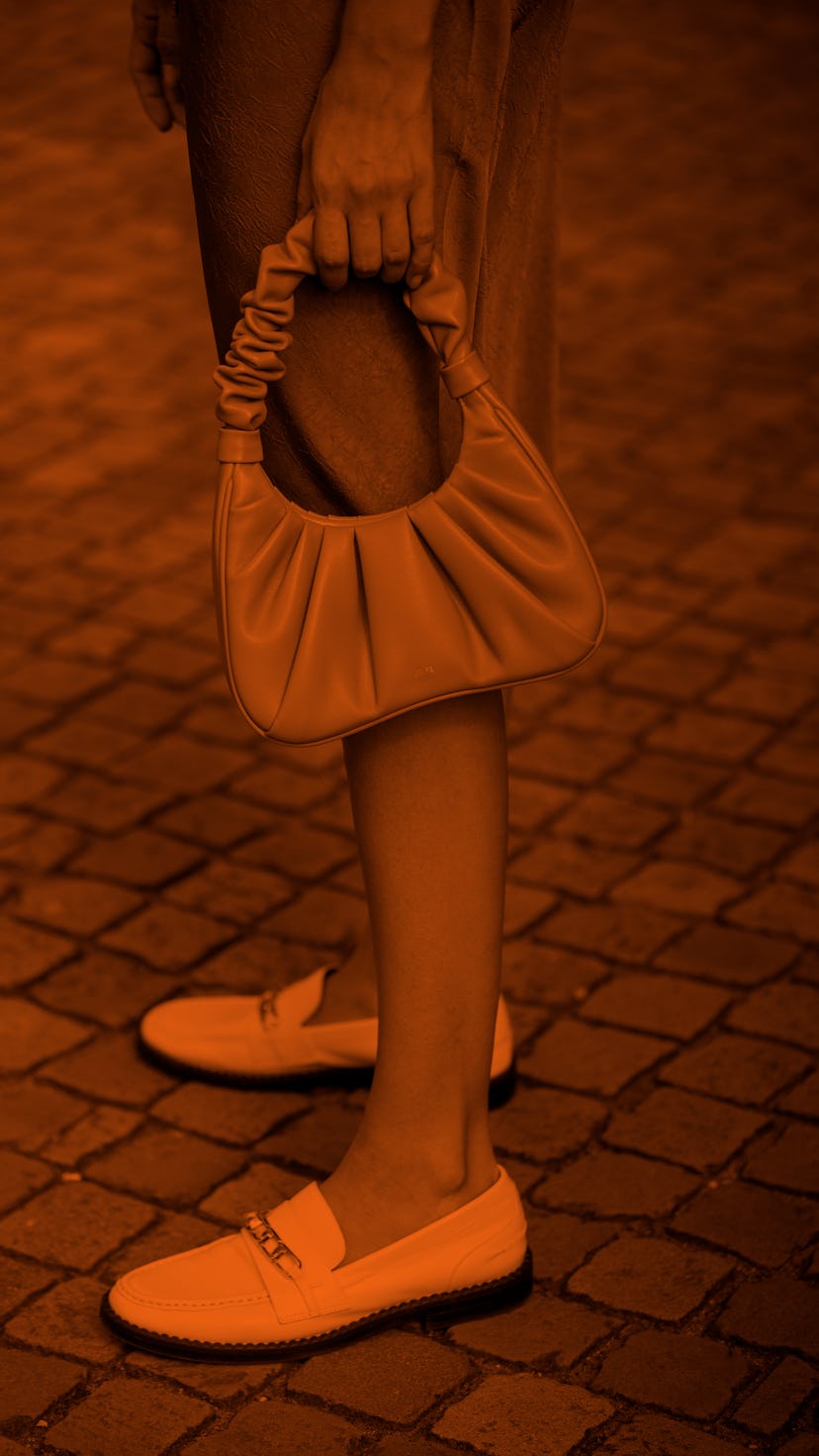 BERLIN, GERMANY - SEPTEMBER 07: Victoria Scheu is seen wearing green skirt and button shirt Baum und...