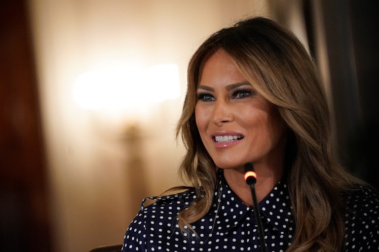 WASHINGTON, DC - SEPTEMBER 03: First Lady Melania Trump speaks during an event to mark National Alco...