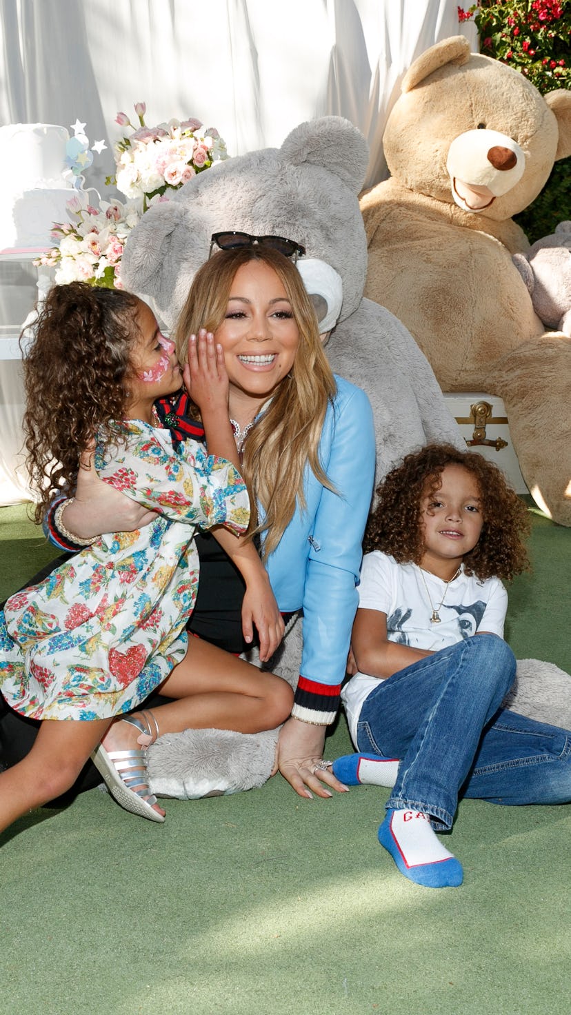 LOS ANGELES, CA - MAY 13: (L-R) Monroe Cannon, Mariah Carey and Moroccan Scott Cannon attend the Mor...