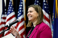 ROCHESTER, MI - DECEMBER 16: U.S. Rep Elissa Slotkin (D-MI) speaks with her constituents at a Town H...