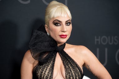 NEW YORK, NEW YORK - NOVEMBER 16: Lady Gaga attends the "House Of Gucci" New York Premiere at Jazz a...