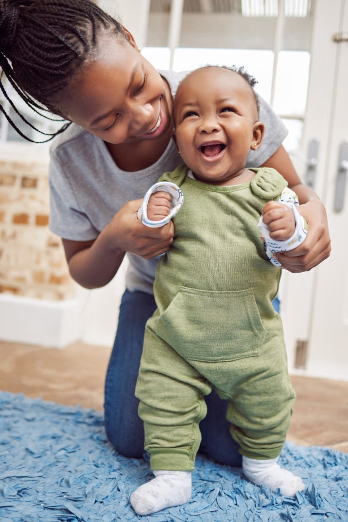 mom and smiling baby