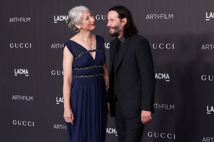 Alexandra Grant and Keanu Reeves attend the 2019 LACMA Art + Film Gala at LACMA on November 02, 2019...