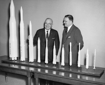 Truman Receives Rocket Models, 1961. On November 3, 1961 former President Harry S. Truman visited th...