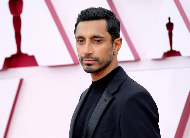 Riz Ahmed in a black tux at the Oscars.