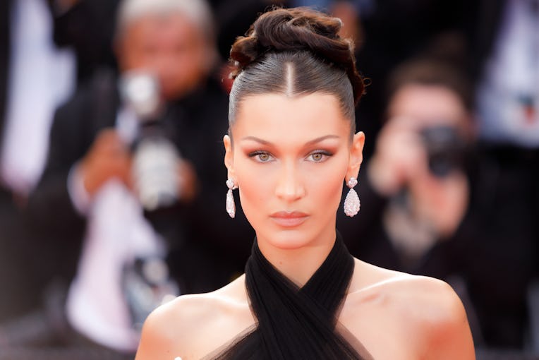 Portrait de Bella Hadid lors du festival de Cannes le 6 juillet 2021. (Photo by Laurent KOFFEL/Gamma...