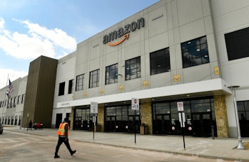 THORNTON, CO - FEBRUARY 19: An employee returns from lunch at Amazon's Fulfillment Center on March 1...
