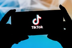 POLAND - 2021/09/23: In this photo illustration a TikTok logo seen displayed on a smartphone. (Photo...