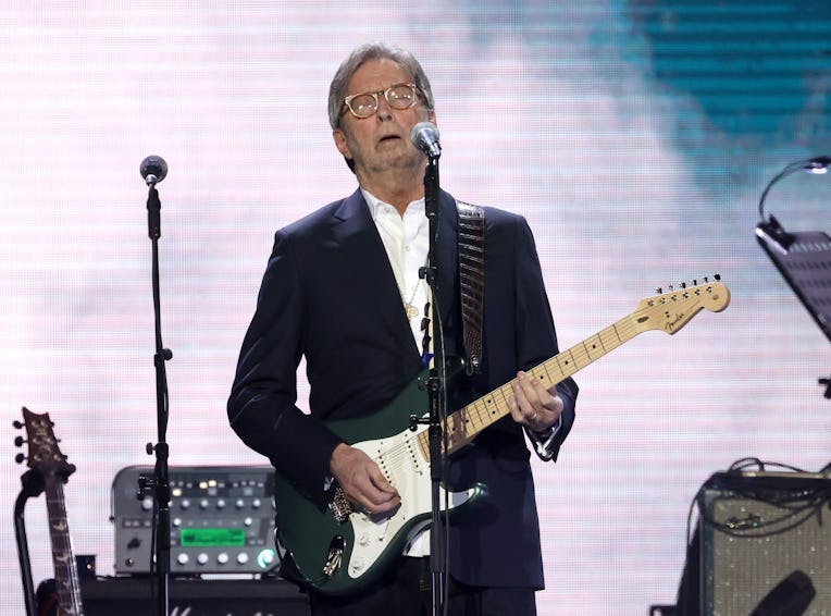 LONDON, ENGLAND - MARCH 03: Eric Clapton attends the Music For Marsden 2020 at The O2 Arena on March...