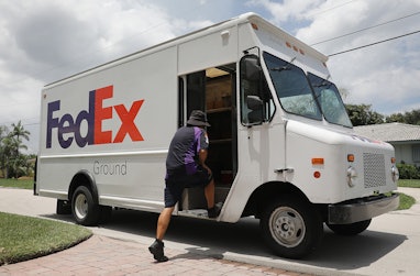 FORT LAUDERDALE, FLORIDA - AUGUST 07: A FedEx delivery truck is seen on August 07, 2019 in Fort Laud...