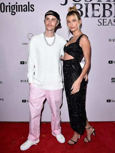 Justin Bieber and Hailey Bieber attend the Premiere of YouTube Original's "Justin Bieber: Seasons" 