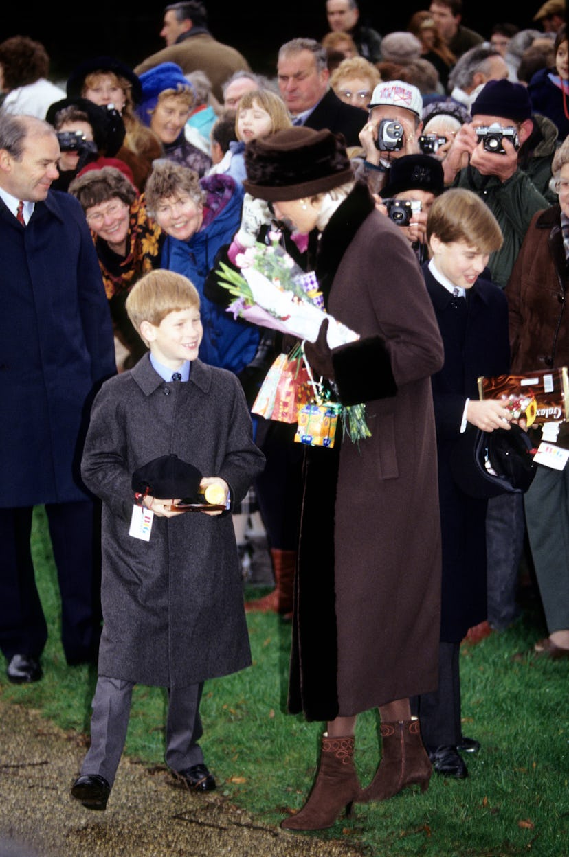 Princess Diana joined her sons for Christmas in 1994.