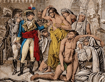 Colorized illustration (after an 1842 etching by Nicolas-Toussaint Charlet, based on an 1804 paintin...