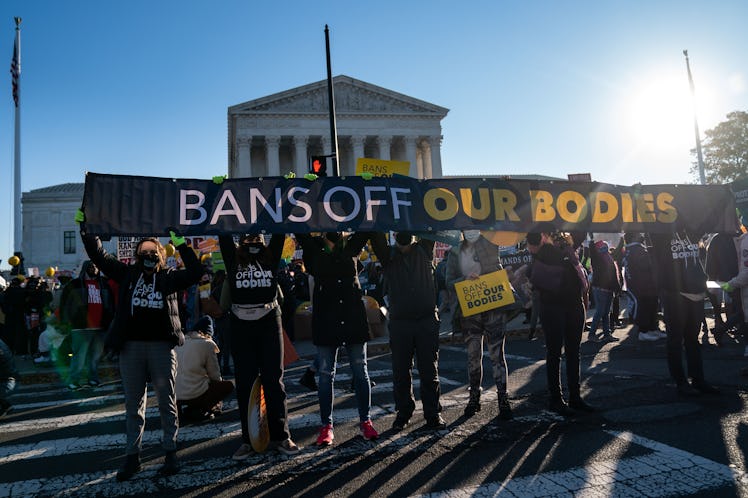 WASHINGTON, DC - DECEMBER 01: Abortion rights advocates and anti-abortion protesters demonstrate in...