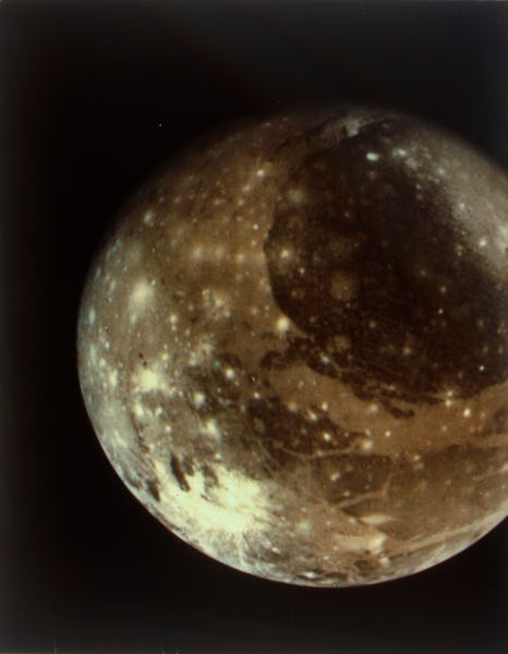 Jupiter mission: Ganymede from 1.2 million kilometres. Ganymede, (Jupiter III), is one of the moons ...