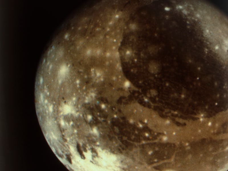 Jupiter mission: Ganymede from 1.2 million kilometres. Ganymede, (Jupiter III), is one of the moons ...