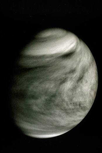 (Original Caption) NASA photo of planet Venus, made by the cloud photopolarimeter aboard the Pioneer...