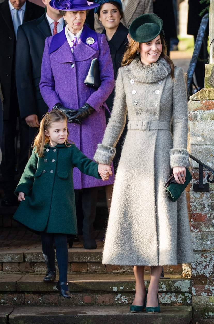 Princess Charlotte curtsies for the Queen.