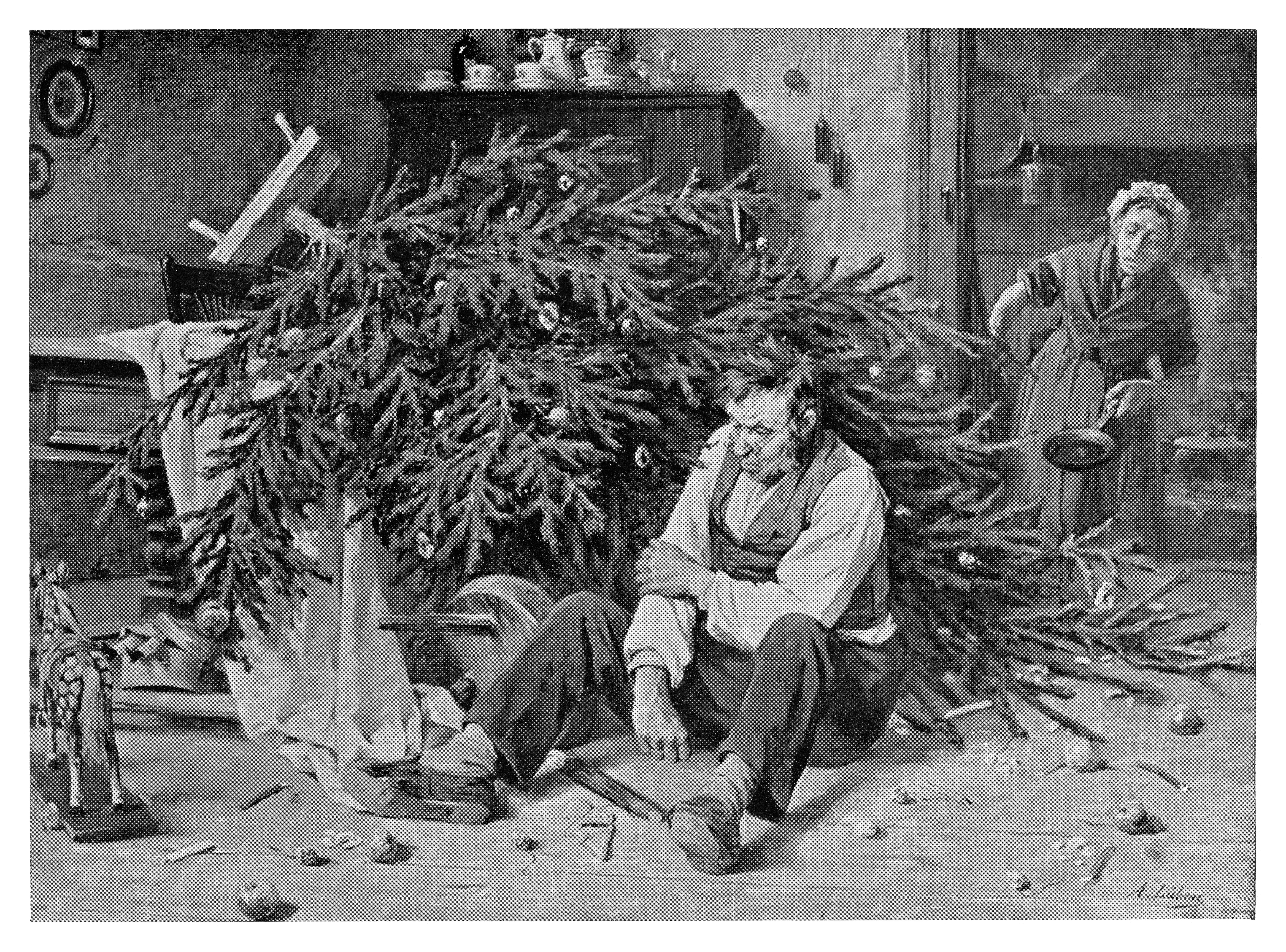 Christmas Bad Luck - Scanned 1894 Engraving
