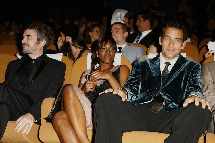 Alfonso Cuaron, director, Claire-Hope Ashitey and Clive Owen (Photo by J. Vespa/WireImage)