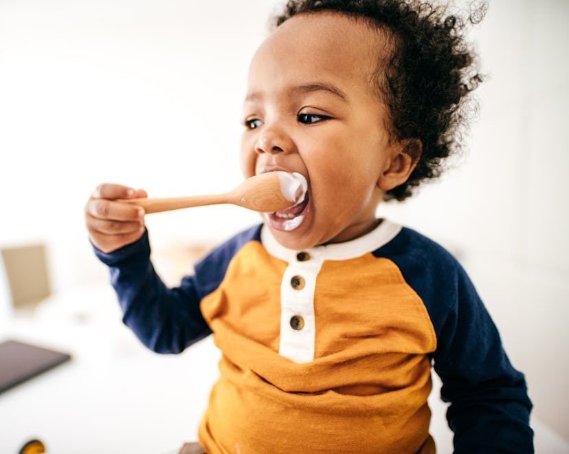 Babies eating Greek yogurt is a good thing, experts say.