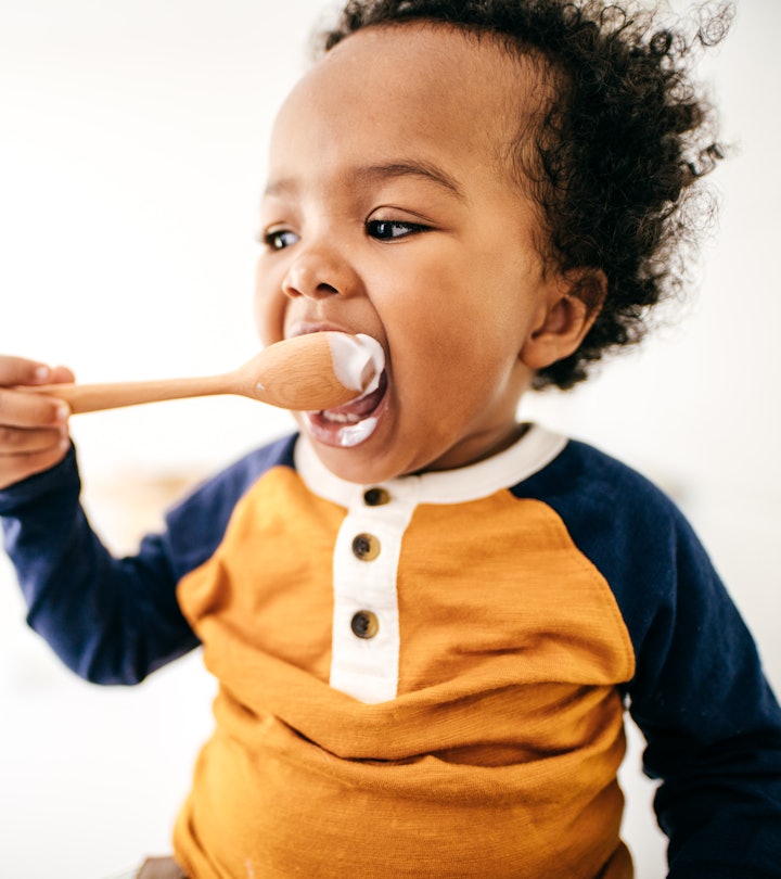 Babies eating Greek yogurt is a good thing, experts say.