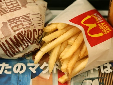McDonald's French Fries are pictured in a shop of the Narita International Airport in Narita City, C...