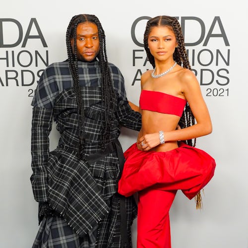 NEW YORK, NEW YORK - NOVEMBER 10: Law Roach and Zendaya attend the 2021 CFDA Fashion Awards at The G...