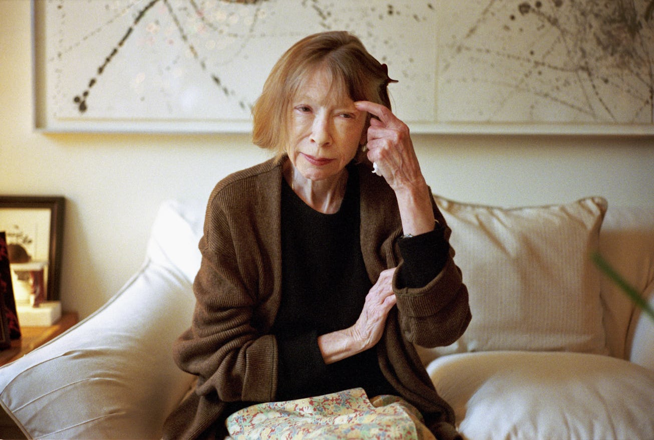 Author Joan Didion in her Upper East Side apartment. Didion has authored books of political and soci...