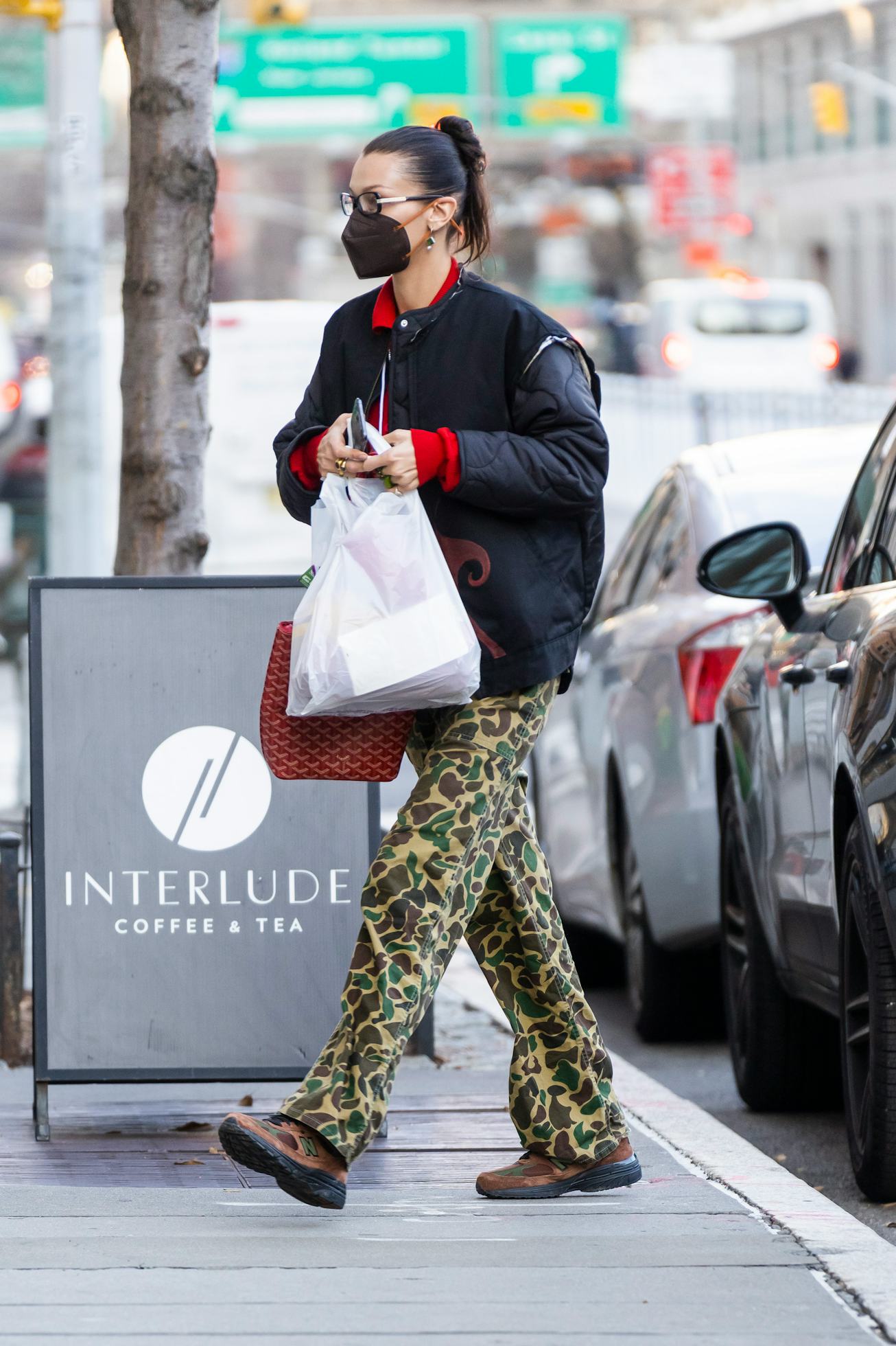 NEW YORK, NEW YORK - DECEMBER 22: Bella Hadid is seen in Tribeca on December 22, 2021 in New York Ci...