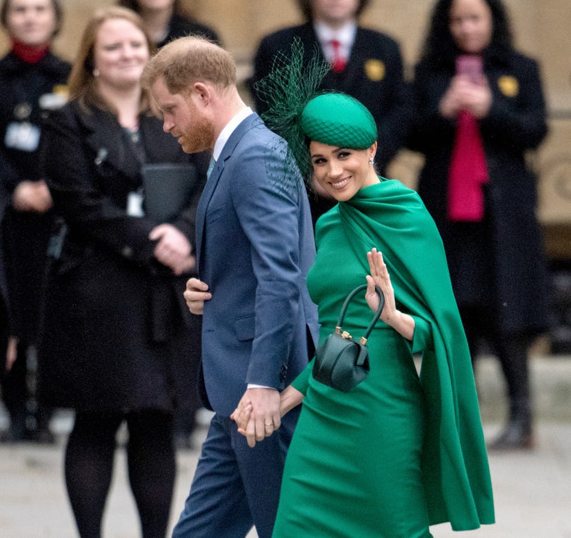 Meghan Markle wears Emilia Wickstead green dress, 2020.