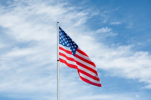 American flag flowing
