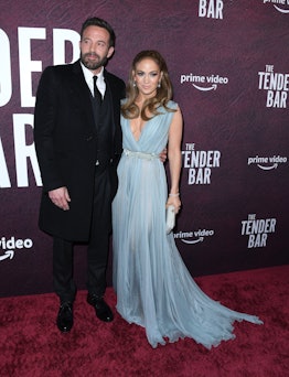 Jennifer Lopez in blue Elie Saab gown, 2021.