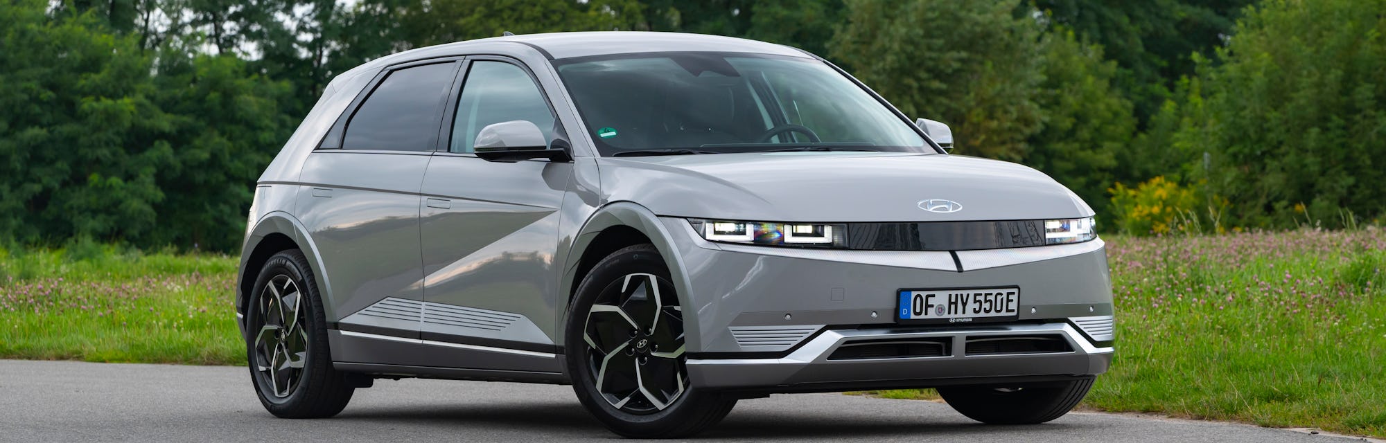 Berlin, Germany – 19th August, 2021 : Hyundai Ioniq 5 parked on a road. This model is the fastest el...