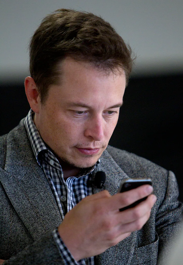 CEO Elon Musk waits for the start of the event as Tesla launched the Model S, at their factory in Fr...