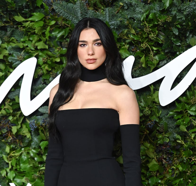 Dua Lipa with long hair at the Fashion Awards 2021 at the Royal Albert Hall on November 29, 2021.