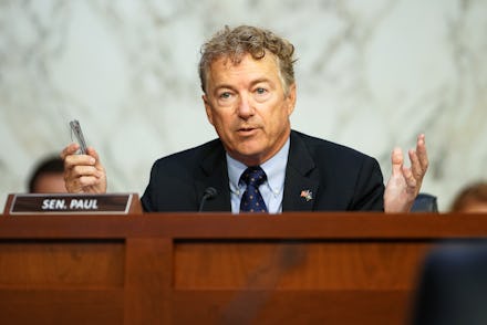 WASHINGTON, DC - SEPTEMBER 30: Sen. Rand Paul (R-KY) questions Secretary of Health and Human Servic...