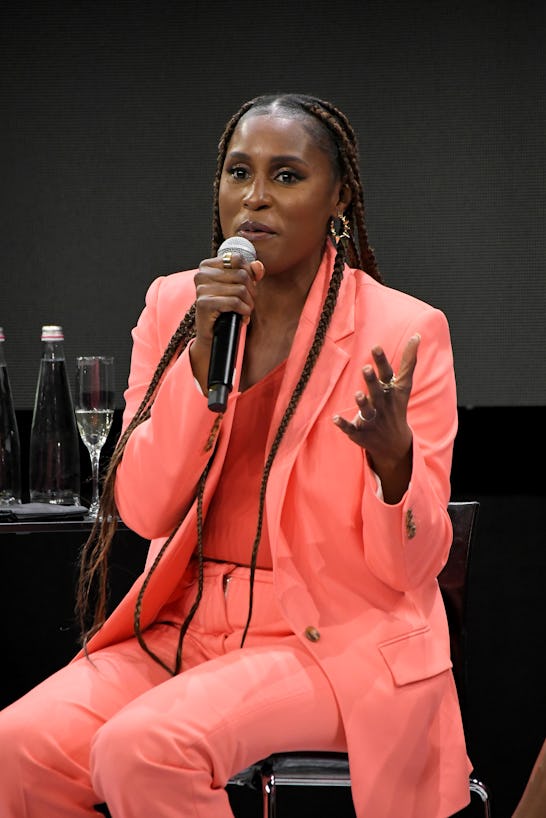 LOS ANGELES, CALIFORNIA - NOVEMBER 13: Issa Rae speaks during ‘Insecure’: The Pre-union at Vulture F...