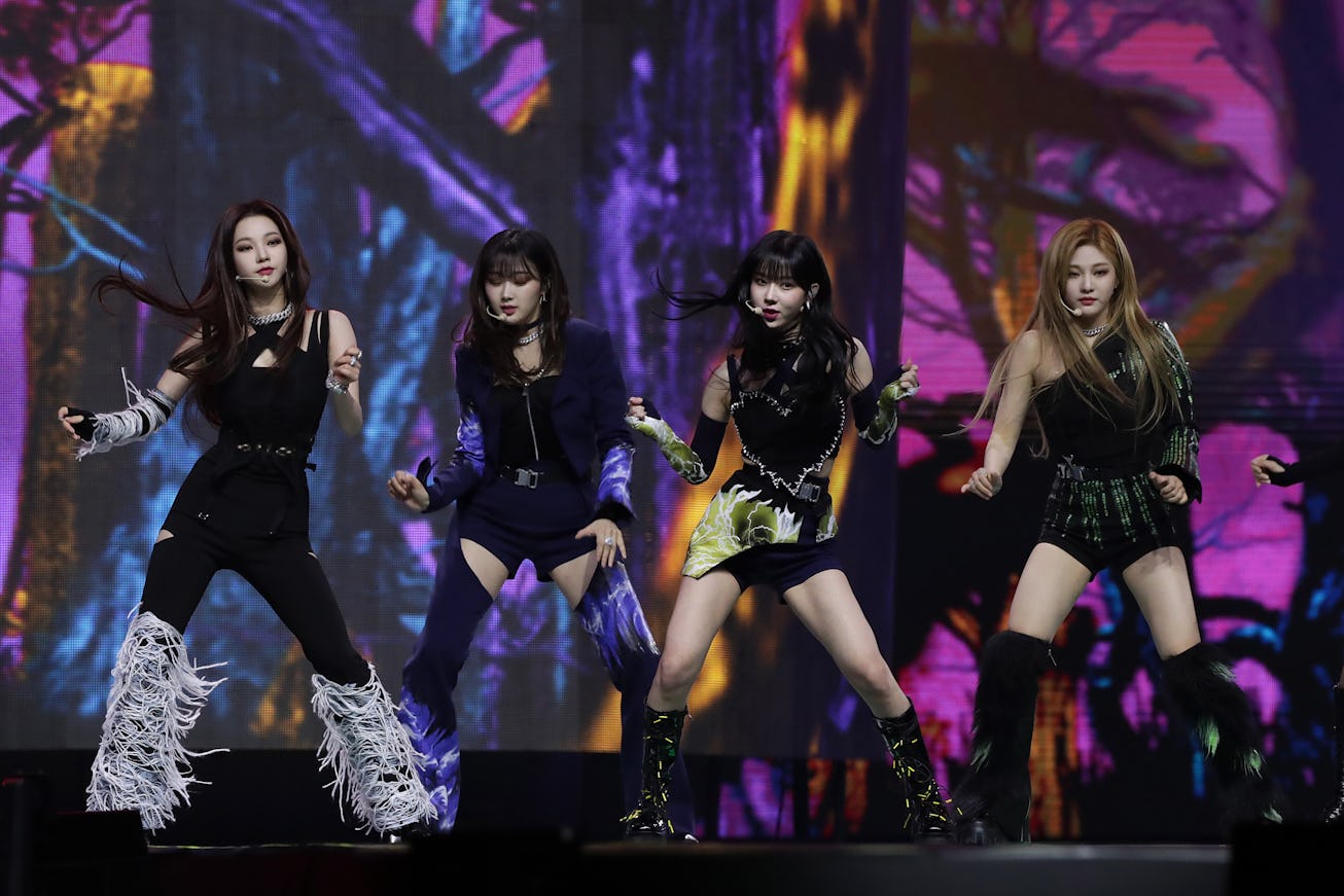 GOYANG, SOUTH KOREA - NOVEMBER 14: Girl group aespa performs during 2021 World K-pop Concert at KINT...
