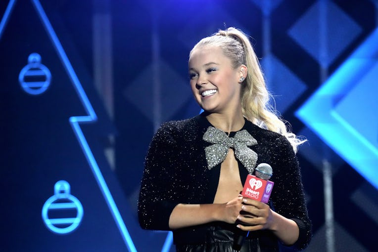 INGLEWOOD, CALIFORNIA - DECEMBER 03: (EDITORIAL USE ONLY) JoJo Siwa speaks onstage during iHeartRadi...