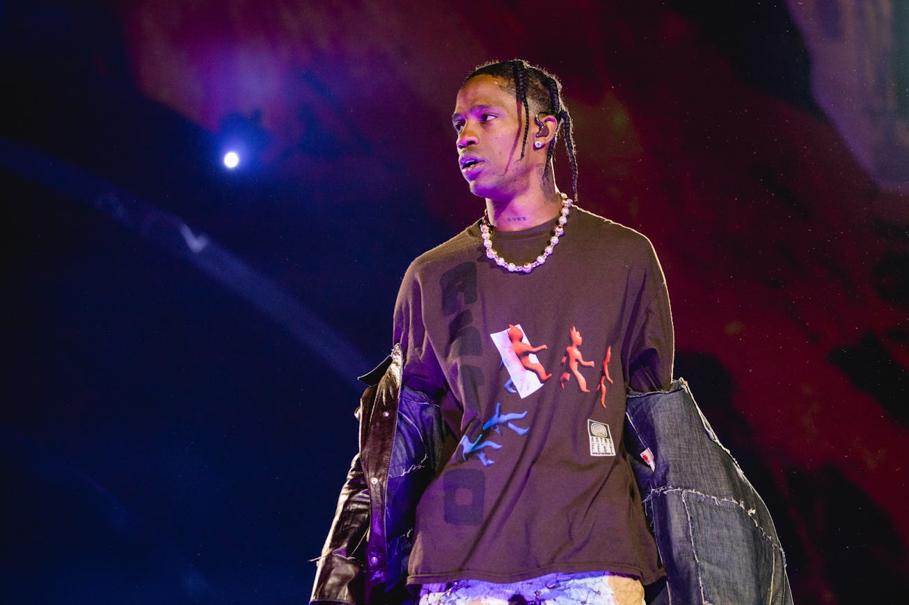 HOUSTON, TEXAS - NOVEMBER 05: Travis Scott performs onstage during the third annual Astroworld Festi...