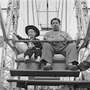 American actor, comedian and singer Harold 'Hal' Peary (1908-  1985) with his son Harold (later Page...