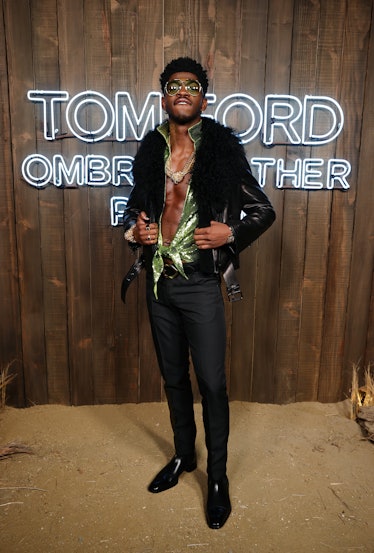 Lil Nas X attends the launch of Tom Ford's Ombré Leather Parfum